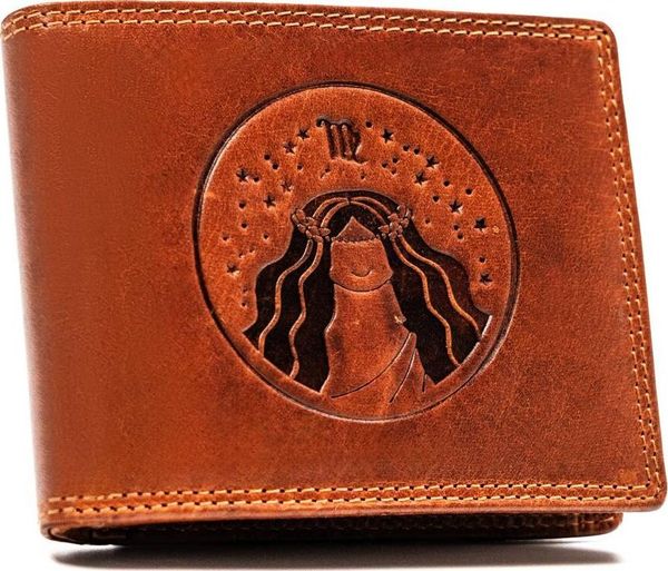 Peterson Duży, skórzany portfel męski z tłoczeniem przedstawiającym znak zodiaku - Peterson NoSize. Portfele męskie Peterson, bez wzorów. Za 107.23 zł.