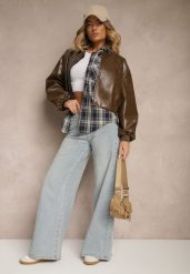 Jasnoniebieskie Jeansy Wide Leg High Waist Sesionis. Niebieskie jeansy damskie Renee, z podwyższonym stanem. Za 109.99 zł.