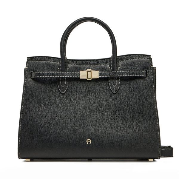 Torebka Aigner. Czarne torebki do ręki damskie Aigner, bez wzorów, bez dodatków. Za 3,079.00 zł.