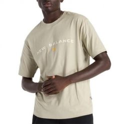 Koszulka sportowa męska New Balance MT51506OVN. Brązowe koszulki sportowe męskie New Balance, l, bez wzorów, z tkaniny, bez kołnierzyka, bez ramiączek, na fitness i siłownię. Za 166.00 zł.