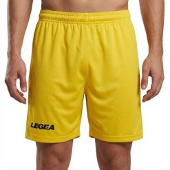 Szorty do biegania Portland żółte. Żółte szorty sportowe damskie Legea, na lato, bez wzorów, z poliesteru, do biegania. Za 64.00 zł.