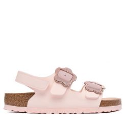 Sandały Birkenstock. Czerwone sandały dziewczęce Birkenstock, bez zapięcia. Za 369.99 zł.