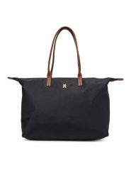 Tommy Hilfiger Torebka Popette Maxi Tote AW0AW17996 Czarny. Czarne torebki do ręki damskie Tommy Hilfiger, bez wzorów, ze skóry, bez dodatków. Za 449.99 zł.