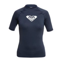 Koszulka do pływania damska ROXY Whole Hearted. Niebieskie koszulki sportowe damskie Roxy, m, bez wzorów, z elastanu, bez kołnierzyka, bez ramiączek, do pływania. Za 129.99 zł.