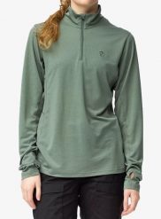 Bluza damska Fjallraven Abisko Day Hike Half Zip. Zielone bluzy damskie Fjällräven, l, bez wzorów, z materiału, bez kaptura. Za 414.69 zł.