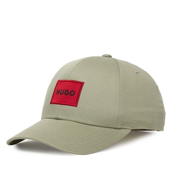 Czapka z daszkiem HUGO. Zielone czapki i kapelusze męskie Hugo, bez wzorów. Za 129.99 zł.