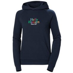 Bluza sportowa damska Helly Hansen Core Graphic. Niebieskie bluzy sportowe damskie Helly Hansen, bez wzorów, z kapturem, narciarskie. Za 502.00 zł.