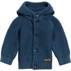 Kardigan "Brooklyn" w kolorze niebieskim. Niebieskie swetry dla chłopców Noppies Baby, z aplikacjami, z bawełny, z kapturem. W wyprzedaży za 69.95 zł.