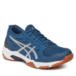 Buty halowe Asics. Niebieskie buty sportowe męskie Asics, bez zapięcia. Za 259.99 zł.