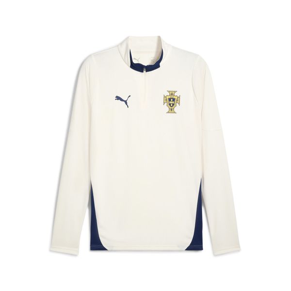 Męska bluza treningowa z zamkiem 1/4 Portugalia PUMA. Brązowe bluzy męskie Puma, l, bez wzorów, bez kaptura. Za 397.46 zł.