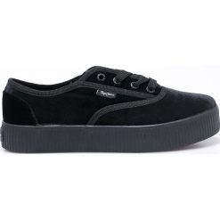 Pepe Jeans - Tenisówki. Czarne trampki i tenisówki damskie Pepe Jeans, z jeansu. W wyprzedaży za 159.90 zł.