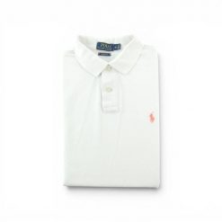 Second life - Koszulka Polo męska Custom Fit Polo Ralph Lauren - Jak nowy. Białe koszulki polo męskie Ralph Lauren, l, bez wzorów, z materiału, bez kołnierzyka, bez ramiączek, na golfa. Za 127.76 zł.
