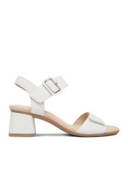 Remonte Sandały CEO-D1K51-80 Biały. Białe sandały damskie Remonte, bez wzorów, ze skóry, bez obcasa, na słupku, bez zapięcia. Za 369.99 zł.