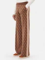 Guess Spodnie dzianinowe V6BB01 Z1483 Brązowy Regular Fit. Brązowe spodnie materiałowe damskie Guess, xxs, z aplikacjami, z dzianiny. Za 524.99 zł.