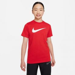 Koszulka Nike Park 20 Czerwona. Białe koszulki sportowe męskie Nike, bez wzorów, z materiału, bez kołnierzyka, bez ramiączek, na jogę i pilates. Za 142.50 zł.