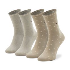 Skarpety długie Tommy Hilfiger. Brązowe skarpety damskie Tommy Hilfiger, bez wzorów. Za 59.99 zł.