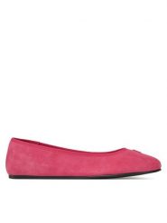 Tommy Hilfiger Baleriny Th Hardware Suede Ballerina FW0FW08655 Różowy. Czerwone baleriny damskie Tommy Hilfiger, bez wzorów, ze skóry, bez obcasa. Za 209.99 zł.