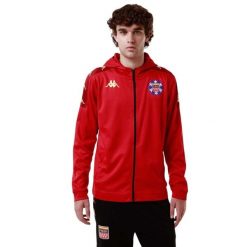 Bluza z kapturem na zamek Kappa Grevolo. Czerwone bluzy męskie Kappa, m, bez wzorów, z kapturem. Za 293.50 zł.