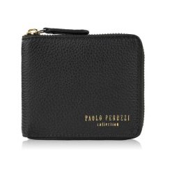 Portfel damski skórzany mały czarny w orientacji poziomej z RFID Paolo Peruzzi KV-04-BL. Czarne portfele damskie Paolo Peruzzi, bez wzorów, ze skóry. Za 79.00 zł.