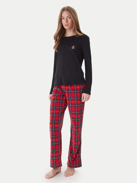 LAUREN RALPH LAUREN Piżama ILN72458F Zielony Regular Fit. Zielone piżamy damskie Lauren Ralph Lauren, m, bez wzorów, z bawełny, bez ramiączek. Za 499.99 zł.