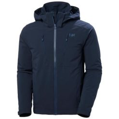 Kurtka narciarska Helly Hansen Alpha 4.0. Niebieskie kurtki snowboardowe męskie Helly Hansen, m, bez wzorów, bez kaptura, narciarskie. W wyprzedaży za 1,299.00 zł.