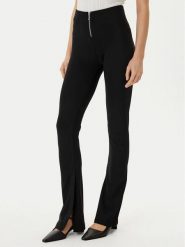 HUGO Spodnie materiałowe Nuflare_B 50554485 Czarny Flare Fit. Czarne spodnie materiałowe damskie Hugo, xl, bez wzorów, z bawełny. Za 349.99 zł.