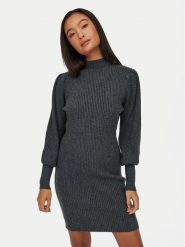 ONLY Sukienka dzianinowa Katia 15232502 Szary Comfort Fit. Szare sukienki damskie Only, s, bez wzorów, z dzianiny, bez kołnierzyka, bez ramiączek. Za 129.99 zł.