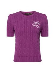 Lauren Ralph Lauren Sweter z dzianiny Kobiety Bawełna lila, XS. Swetry damskie Lauren Ralph Lauren, xs, bez wzorów, z bawełny, eleganckie, bez kołnierzyka, bez ramiączek, bez kaptura. Za 549.95 zł.