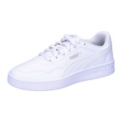 Trenerzy damscy Puma Court Lally. Białe koszulki sportowe damskie Adidas, bez wzorów, z jersey, bez kołnierzyka, bez ramiączek, do piłki nożnej. Za 247.50 zł.