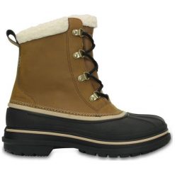 Crocs Śniegowce Allcast Ii Boot M Wheat/Black 45-46 (m11). Czarne buty sportowe męskie Crocs, na zimę, bez zapięcia. W wyprzedaży za 305.00 zł.