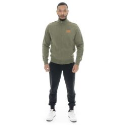 Bluza z bawełna z pełny zamek błyskawiczny na co dzień. Zielone bluzy męskie LEONE 1947 APPAREL, bez wzorów, z bawełny, bez kaptura. W wyprzedaży za 218.92 zł.