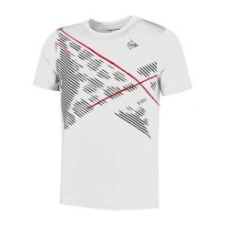 Koszulka sportowa męska Dunlop Game 1 Tee. Czerwone koszulki sportowe męskie Dunlop, m, z aplikacjami, z materiału, bez kołnierzyka, bez ramiączek, na fitness i siłownię. Za 189.99 zł.