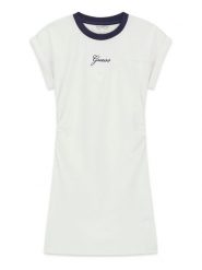 Guess Sukienka codzienna J6GK03 J1314 Biały Regular Fit. Białe sukienki dla dziewczynek Guess, z aplikacjami, z bawełny, bez ramiączek. Za 154.99 zł.