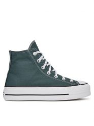 Converse Trampki Chuck Taylor All Star Lift Platform A12596C Zielony. Zielone trampki i tenisówki damskie Converse, bez wzorów, z materiału, retro, bez zapięcia. Za 269.99 zł.