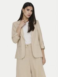 ONLY Marynarka Goa 15363727 Beżowy Regular Fit. Brązowe żakiety damskie Only, bez wzorów, ze lnu. Za 179.99 zł.