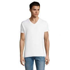 Męska Koszulka Imperial Z Dekoltem W Szpic. Białe koszulki sportowe męskie SOL'S, l, bez wzorów, bez kołnierzyka, bez ramiączek, trekkingowe. Za 47.99 zł.