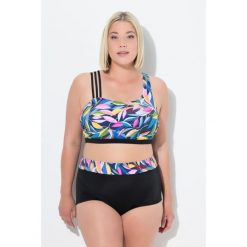 Damskie Bikini liście miękkie miseczki potrójne ramiączko z recyklingu. Czarne bikini damskie Ulla Popken, l, bez wzorów, plus size. Za 244.99 zł.