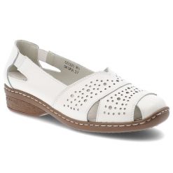 Półbuty damskie Vinceza, cholewka ze skóry naturalnej licowej z perforacją wsuwane na płaskiej podeszwie, białe, 66928. Białe półbuty damskie VINCEZA, bez wzorów, ze skóry, bez obcasa, na płaskiej podeszwie, bez zapięcia. Za 149.00 zł.