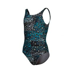 Strój kąpielowy dziewczęcy jednoczęściowy na basen Arena Animalier. Czarne stroje kąpielowe dla dziewczynek Arena, bez wzorów. Za 129.99 zł.