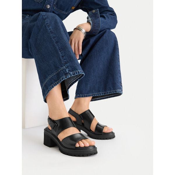Sandały G-Star. Czarne sandały damskie G-Star, bez wzorów, bez obcasa, na słupku, bez zapięcia. Za 154.99 zł.