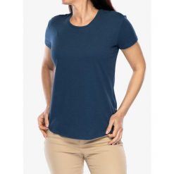 Koszulka bawełniana damska Royal Robbins Basecamp Tee. Zielone koszulki sportowe damskie ROYAL ROBBINS, bez wzorów, z bawełny, bez kołnierzyka, bez ramiączek. Za 218.99 zł.