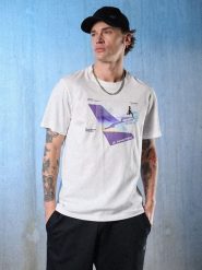 4F T-shirt regular z nadrukiem męski - biały L. Białe t-shirty męskie 4f, l, bez wzorów, z materiału, sportowe, bez kołnierzyka. Za 79.99 zł.