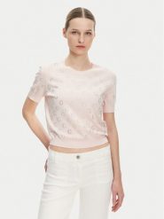 Guess Sweter W5GR05 Z3D60 Różowy Regular Fit. Czerwone swetry damskie Guess, l, z aplikacjami, z wiskozy, bez kołnierzyka, bez ramiączek, bez kaptura. Za 249.99 zł.