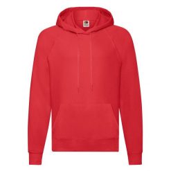 Lekka Męska Bluza Z Kapturem. Czerwone bluzy męskie Fruit of the Loom, m, bez wzorów, z kapturem. Za 58.99 zł.