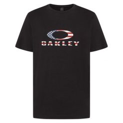 Koszulka Oakley O Bark 2.0. Czarne koszulki sportowe męskie Oakley, s, bez wzorów, z tkaniny, bez kołnierzyka, bez ramiączek, na fitness i siłownię. Za 112.50 zł.