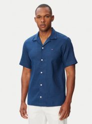 Tommy Hilfiger Koszula MW0MW43090 Niebieski Regular Fit. Niebieskie koszule męskie Tommy Hilfiger, m, bez wzorów, ze lnu, bez kołnierzyka, bez ramiączek. Za 449.99 zł.