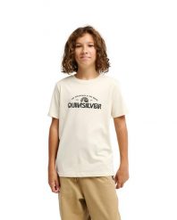 Koszulka z krótkim rękawem dla Chłopcy EV VISTA LOGO Beżowy. Brązowe t-shirty dla chłopców Quiksilver, bez wzorów, z bawełny, bez ramiączek. Za 74.99 zł.