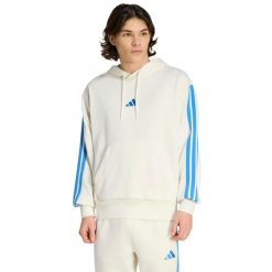 Bluza męska adidas Essentials 3-Stripes French Terry Hoodie. Białe bluzy męskie Adidas, m, bez wzorów, z bawełny, bez kaptura. Za 200.99 zł.