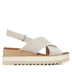 Espadryle Toms. Brązowe sandały damskie Toms, bez wzorów, bez obcasa, bez zapięcia. Za 289.99 zł.