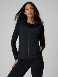 4F Bezrękawnik z wypełnieniem syntetycznym damski - czarny S. Czarne kurtki damskie 4f, s, bez wzorów, z materiału, bez kaptura. Za 249.99 zł.